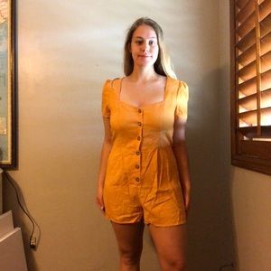 Yellow Button Romper